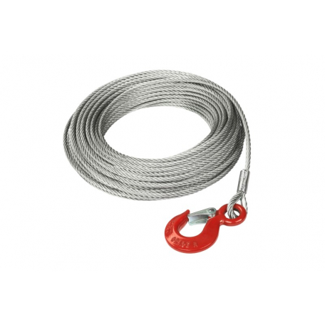 Câble en acier galvanisé avec boucle cossée et crochet de sécurité