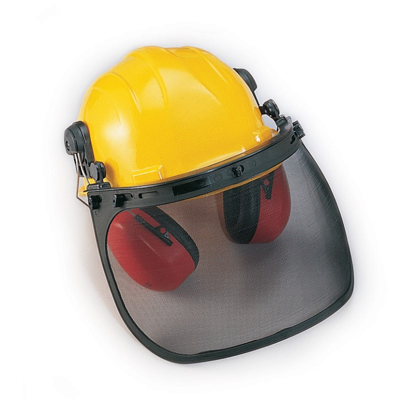 Une visière de protection adaptable aux casques de chantier et casquettes